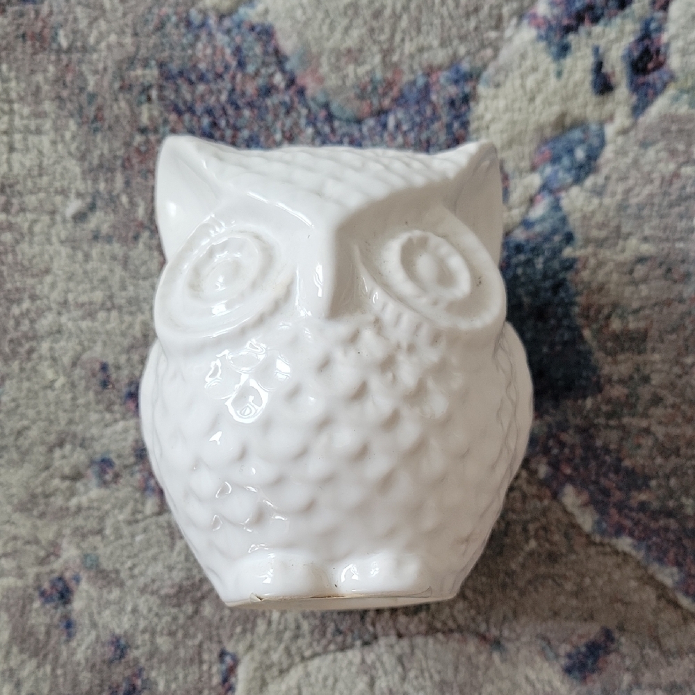 White Ceramic Owl Figurine